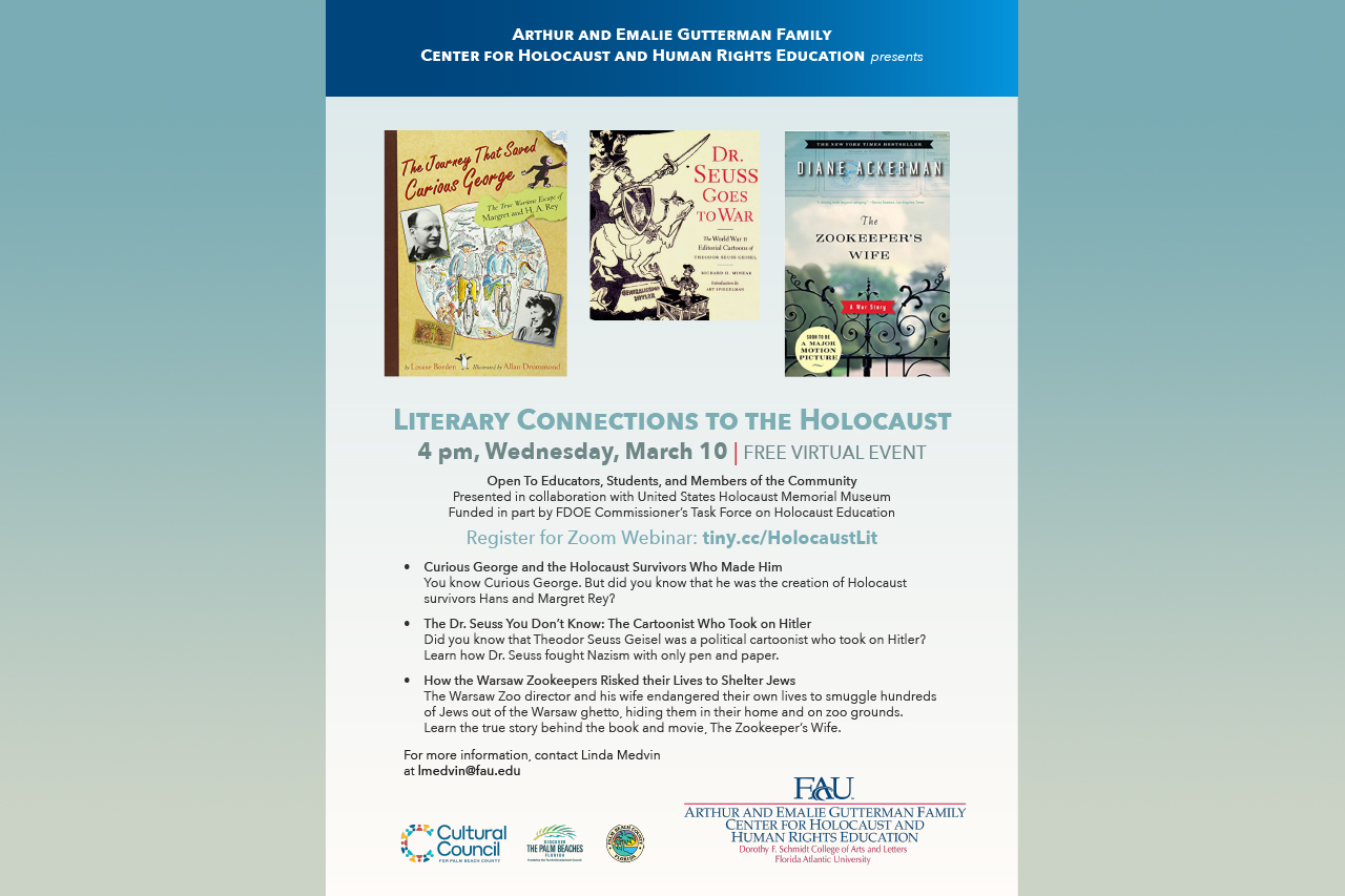 Literary Connections to the Holocaust Event Flyer